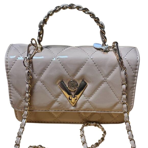 Valentino Orlandi Quilted V-Logo Bag / Gold chain Strap Top Handle / NWT - Picture 1 of 9